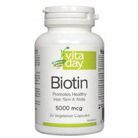 Thumbnail for Vita Day Biotin 5000mcg- 30 Veg Capsules - Nutrition Plus