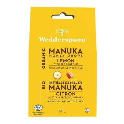 Wedderspoon Organic Manuka Honey Drops 120 Grams - Nutrition Plus