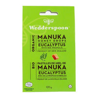 Thumbnail for Wedderspoon Organic Manuka Honey Drops Eucalyptus 120 Grams - Nutrition Plus