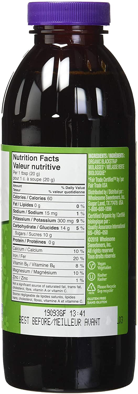 Wholesome Sweeteners Organic Black strap Molasses 662 mL - Nutrition Plus