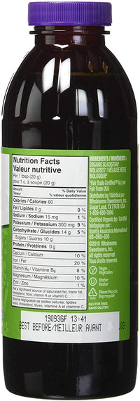 Thumbnail for Wholesome Sweeteners Organic Black strap Molasses 662 mL - Nutrition Plus