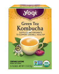 Thumbnail for Yogi Green Tea Kombucha Tea 16 Tea Bags - Nutrition Plus